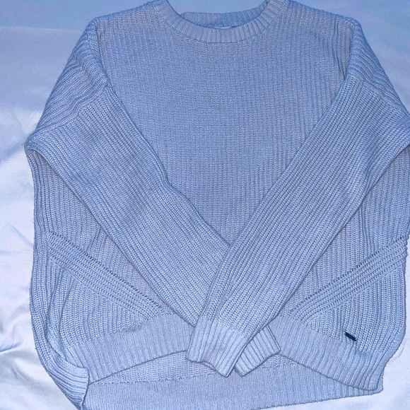 Hollister Sweaters - Baggy Light blue oversized Hollister knitted sweater